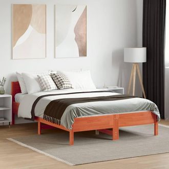 Berkfield Home Beautiful Bed Frame Frame Wax Brown 120x190 cm Small Double Solid