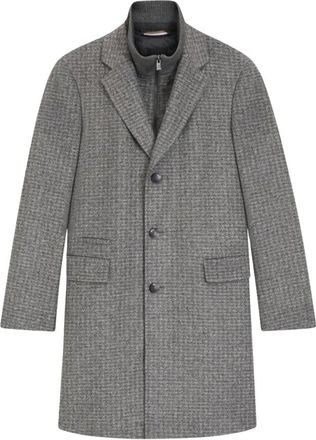 HUGO BOSS Single-Breasted Coats, male, Gray, XL, Hyde Bib Pad Coat