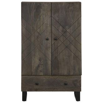 Berkfield Home Highboard Black 60x33x100 cm Solid Wood Mango | Size: 60 x 33 x 100 cm