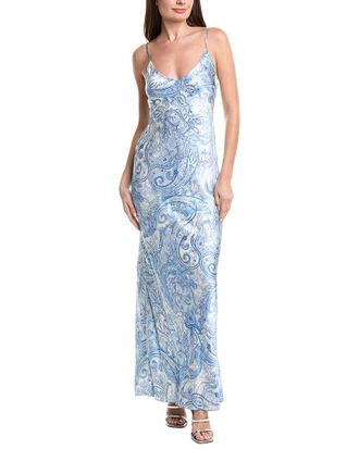 L'agence LAgence Serita V-Neck Bias Silk Maxi Dress