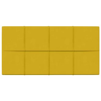 vidaXL Cabecero De Pared 12 Pcs Amarillo 60 X 30 Cm Terciopelo Vidaxl