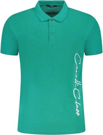 Cavalli Tops, Heren, Groen, M, Katoen, Groene Katoenen Heren Polo Shirt