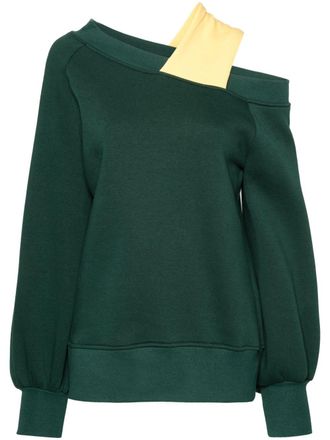 Ioana Ciolacu Nutmeg off-shoulder sweatshirt - Green