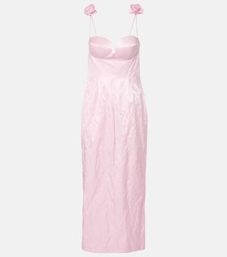 Magda Butrym Floral-appliqué cotton-blend bustier dress