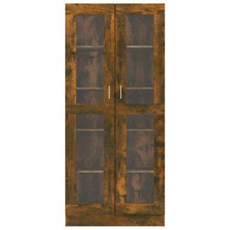 Berkfield Home Vitrine Cabinet Smoked Oak 82.5x30.5x185.5 cm Engineered Wood in Brown