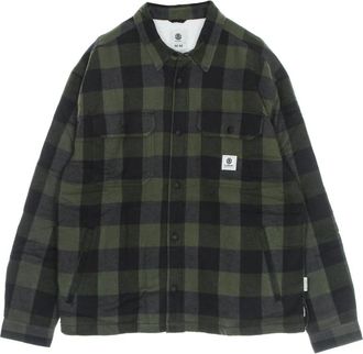 Element Bosnacht Sherpa Gevoerde Flanellen Shirt - Heren - Casual Overhemden - Groen - M - Katoen - Overhemden