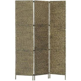 vidaXL 3-Panel Room Divider Brown 116x160 cm Water Hyacinth vidaXL