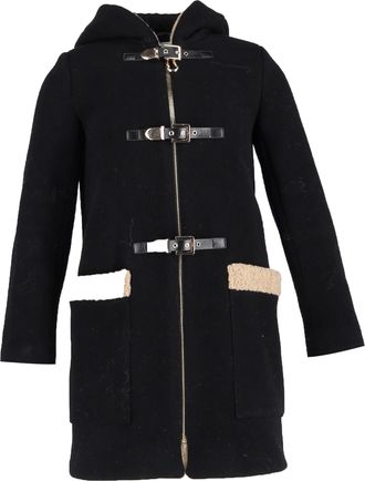 Sandro Sandro Figuier capuchonjas van zwarte wol