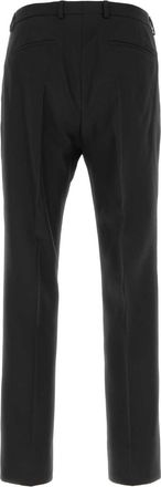 Gucci Mens Twill Trousers Black Polyester Wool
