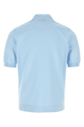 Prada Mens Light Blue Cotton Sweater Cielo Exterior: Maglieria