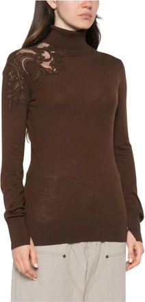Ermanno Scervino Truien & Vesten, Dames, Bruin, XS, Wol, Wol trui met coltrui