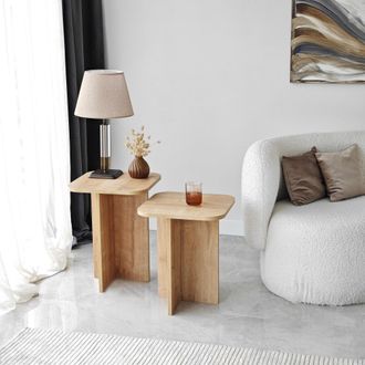 Dmora Mesa De Centro Meduno, Modular, Forma Cuadrada, Tono Roble Encima, 40x40x50h Cm Marr&oacute;n Roble