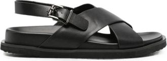 Sergio Moretti Firenze Sandalen met Kruisbanden - Dames - Sandalen - Zwart - 37 EU - Leer - Schoenen