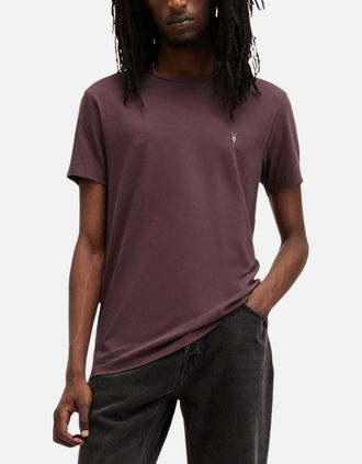 AllSaints Allsaints Mens ALL SAINTS Mens T Shirts Tonic Crew Neck Short Sleeve Rumskull Plain Casual Tops - Red - Size: 38