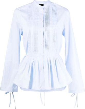 Aspesi Gewatteerd Lichtgewicht Nylon Shirt - Dames - Blouses - Blauw - XS - Nylon - Overhemden