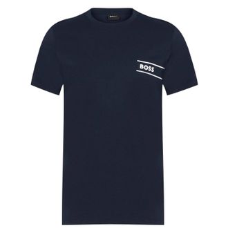 HUGO BOSS Heren Hbw Logo Crew Hals T-shirt (Donkerblauw)