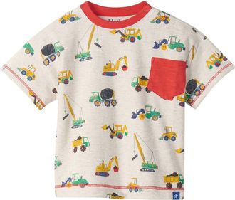 Hatley Kids Construction Print Pocket T-Shirt in Oatmeal at Nordstrom, Size 12-18M