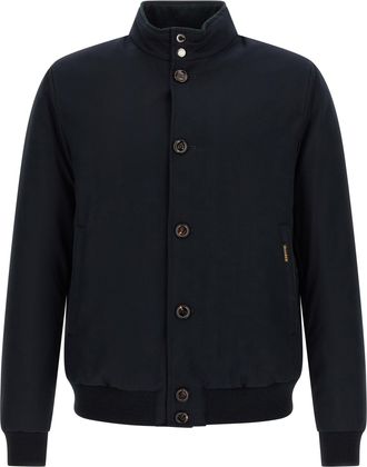 Moorer Mens Blue Wool Bomber Clothing