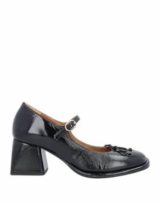 Emanuelle Vee Womens Square Heel Leather Pumps In Black