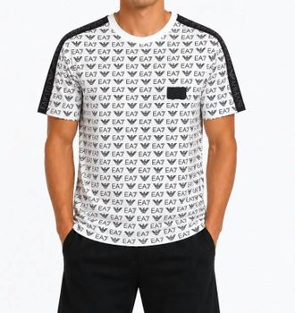 Emporio Armani Ea7 Print Short Sleeve T-Shirt In White