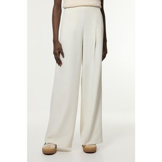 Karen Millen Essential Wide Leg Tailored Trouser in Ivory at Nordstrom, Size 10