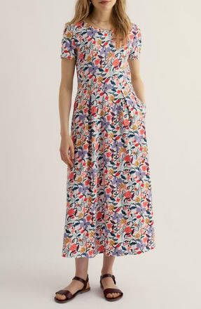 Seasalt Cornwall Veronica Floral Stretch Organic Cotton Midi Dress in Winding Meadow Mix at Nordstrom, Size 14