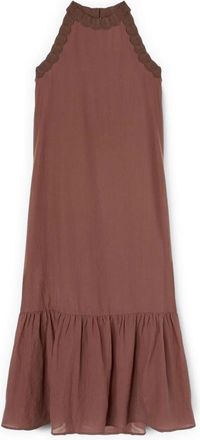 Motivi Lange jurk - Dames - Maxi kleedjes - Bruin - S - Polyester - Kleedjes