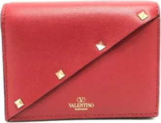 Valentino Tweedehands leren portemonnees - Dames - Vintage Accessoires - Rood - ONE Size - Vintage