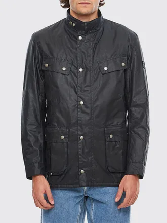 Barbour Duke Waxed Cotton Jacket with Biker-Style Collar
