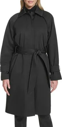 Cole Haan Water Resistant Twill Coat in Black at Nordstrom Rack, Size X-Large