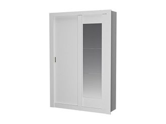 Vente-Unique Armario PETTERI - 2 puertas correderas - Con espejo - Ancho.152 cm - Blanco