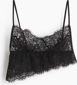 H&M Asymmetrisches Bralette aus Spitze - Schwarz