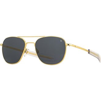 American Optical Original Pilot 57mm Aviator Nylon Polarized in Gold - Gyn-P at Nordstrom