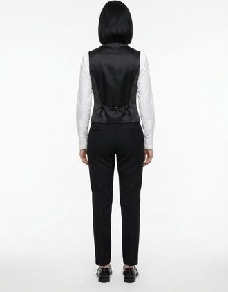 Dolce & Gabbana Pinstriped Wool-Silk Blend Waistcoat - Black