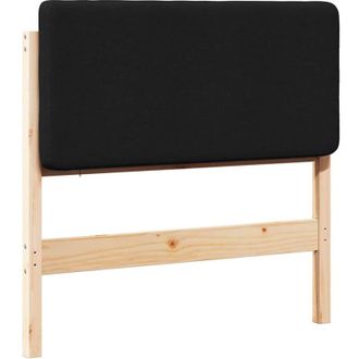 vidaXL Cabecero Tapizado Marr&oacute;n Y Negro 80 Cm Madera De Pino Macizo Vidaxl