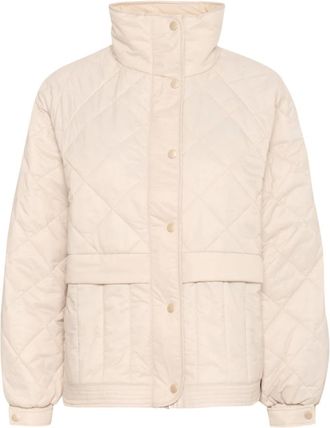 Inwear Jassen, Dames, Beige, M, Gewatteerde Jas met Hoge Hals