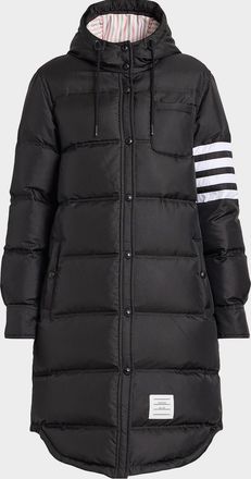 Thom Browne Shiny Ripstop 4-Bar Parka Jacket