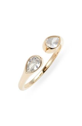 CHILD OF WILD Brisa Open Cubic Zirconia Ring in Gold at Nordstrom, Size 8