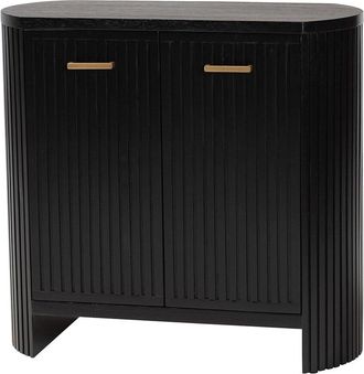 Baxton Studio Keshet Fluted Wood Storage Cabinet