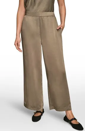 DKNY Wide Leg Pants in Khaki Green at Nordstrom, Size X-Small