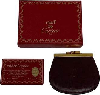 Cartier Must Bordeaux Wine Red Coin Purse/Coin Case (Pre-Owned)