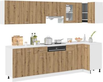 vidaXL Conjunto De Armarios De Cocina De 11 Piezas lyon De Madera De Ingenier&iacute;a De Roble Artesanal Vidaxl