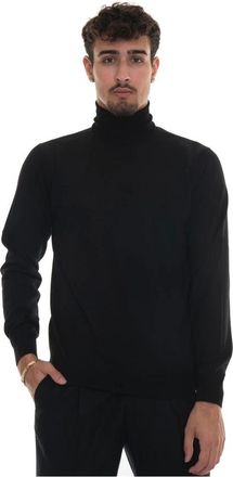 Hindustrie Truien & Vesten, Heren, Zwart, 3Xl, Wol, Merino Wol V-hals Slim Fit Pullover