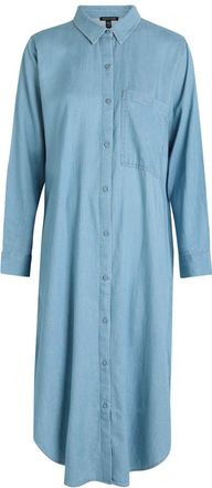 Eileen Fisher Eileen Fisher Cotton Chambray Midi Shirt Dress - Light Blue - L (UK 18-20 / XL)