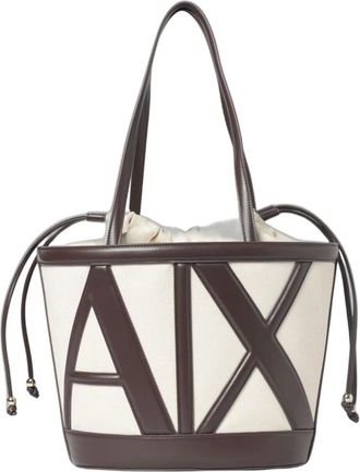 A|X Armani Exchange Marisol Bucket Bag - Dames - Tassen - Bruin - Maat: ONE Size Katoen
