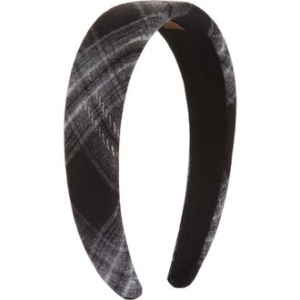 Tasha Plaid Wide Headband in Blue Plaid at Nordstrom