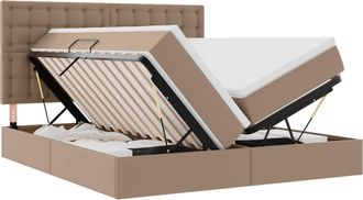 vidaXL Cama Con Almacenamiento Y Led Capuchino 180 X 200 Cm Vidaxl