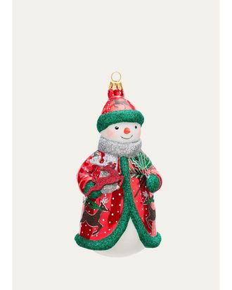 Joy to the World Collectibles Glitterazzi Snowman & Reindeer Glass Ornament