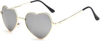 Generic Fashion Metal Heart Sunglasses For Men And Women Vacation Party Photo Shoot Shopping Sun Glasses(Grey)