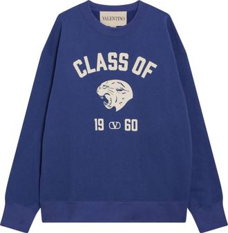Valentino Garavani Blauw Sweatshirt Met Print - Heren - Sweatshirts - Blauw - L - Katoen - Hoodies & sweatvesten